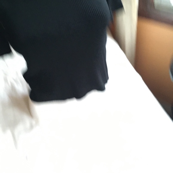 Zara Ribbed Quarter Sleeve High Neck Sweater Shirt - Picture 6 of 8